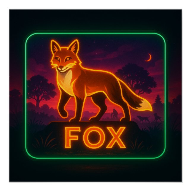 Neon Fox Poster (Vorderseite)