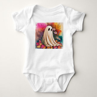 Neon Friendly Ghost, Neon Halloween Ghost, Ghost, Baby Strampler