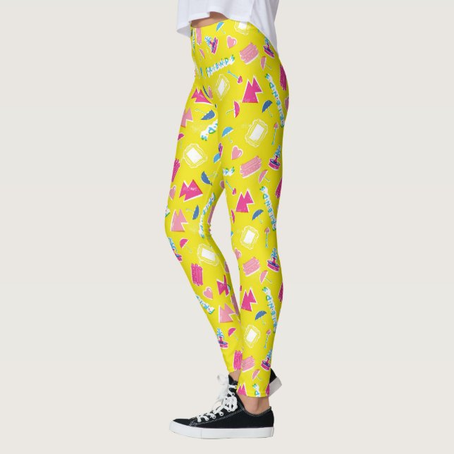 Neon FRIENDS™ Icon-Muster Leggings (Links)