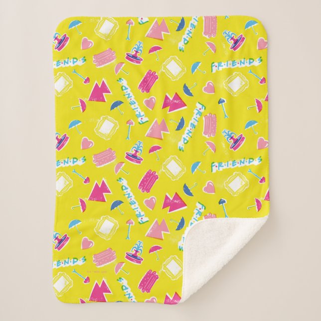 Neon FRIENDS™ Icon-Muster Sherpadecke (Vorderseite)