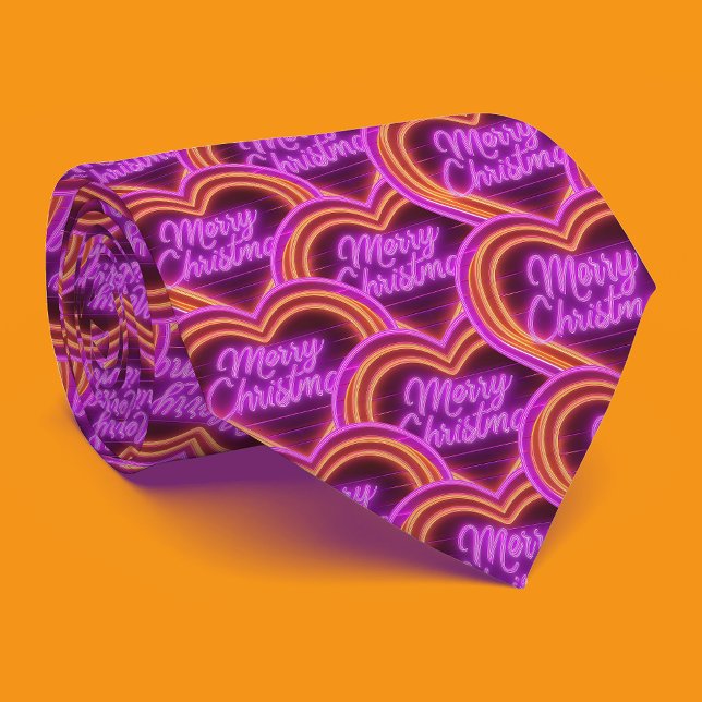 Neon Frory Christmas Liebe Herz Krawatte (Von Creator hochgeladen)