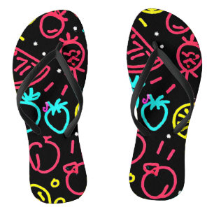 Neon-Frucht-Extravaganz Flip Flops