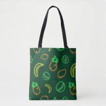 Neon-Fruchtmuster-Tasche - Tropische Ästhetik