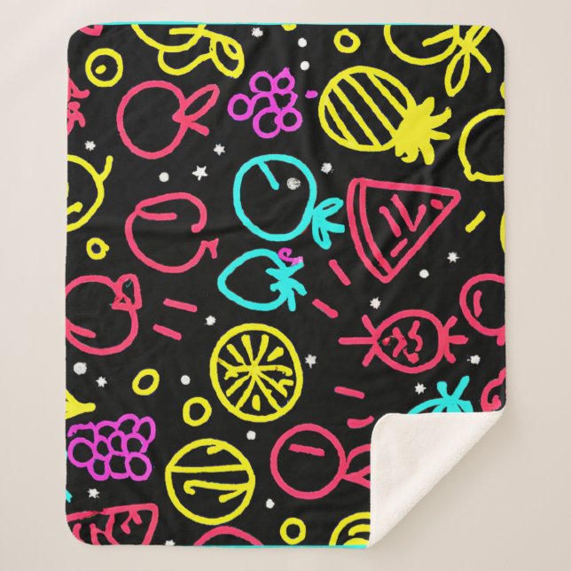 Neon Fruit Extravaganza Sherpadecke (Vorderseite)