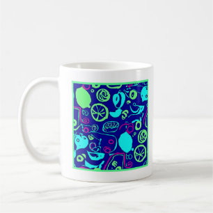 Neon Fruits Muster Art Kaffeetasse