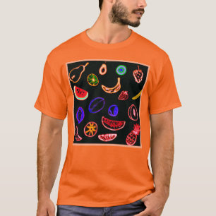 Neon Fruits Patterns Artwork design T-Shirt