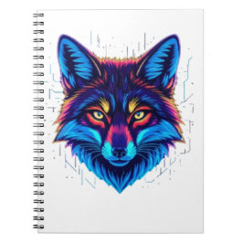 Neon-Fuchs-Gesicht – Lebendiges Leuchtendes Design Notizblock