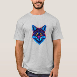 Neon-Fuchs-Gesicht – Lebendiges Leuchtendes Design T-Shirt