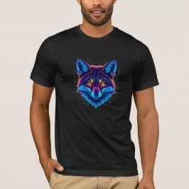 Neon-Fuchs-Gesicht – Lebendiges Leuchtendes Design T-Shirt