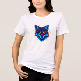 Neon-Fuchs-Gesicht – Lebendiges Leuchtendes Design Tri-Blend Shirt