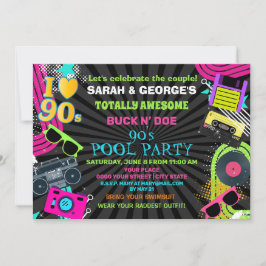 Neon Fun Couples Totally Phantastisches 90er Pool Einladung
