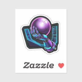 Neon Future - Cyberpunk-Roboterarm Aufkleber