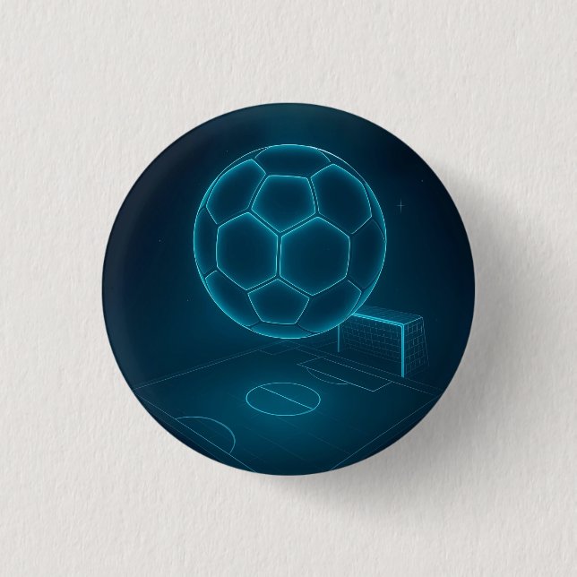 Neon Futuristic Soccer Field Art Button (Vorderseite)