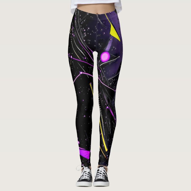 Neon Futuristische Galaxie-Leggings Leggings (Vorderseite)