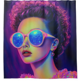Neon Galaxy Glamour Duschvorhang