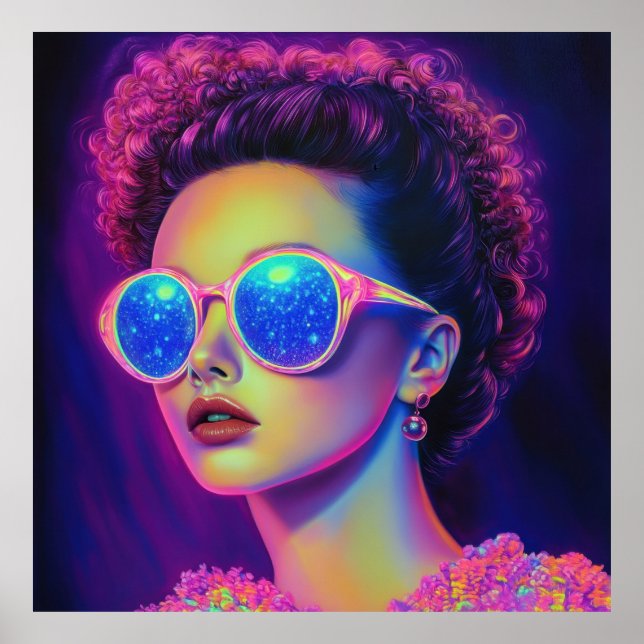 Neon Galaxy Glamour Poster (Vorne)