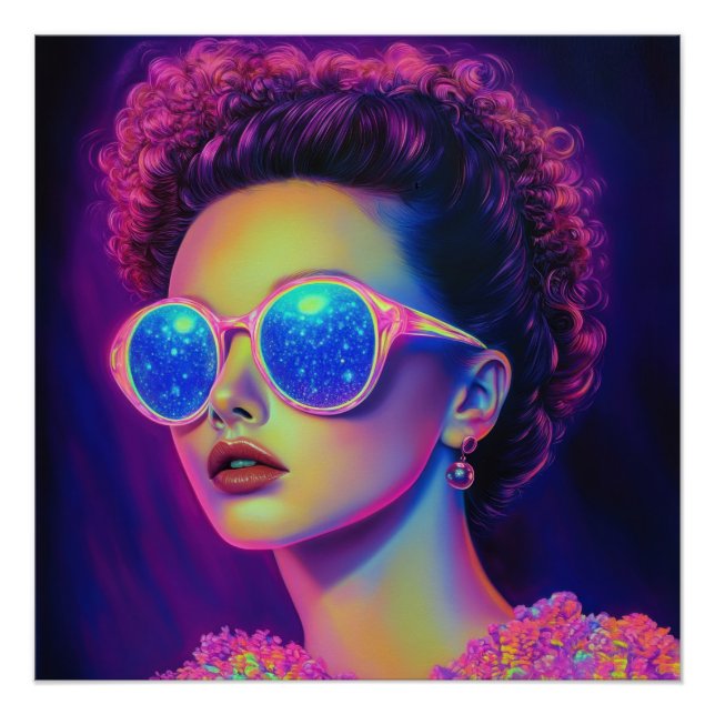 Neon Galaxy Glamour Poster (Vorderseite)
