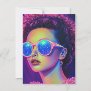 Neon Galaxy Glamour Postkarte