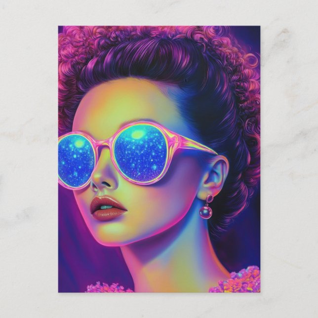 Neon Galaxy Glamour Postkarte (Vorderseite)