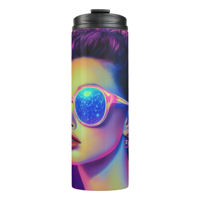 Neon Galaxy Glamour Thermosbecher (Vorderseite)