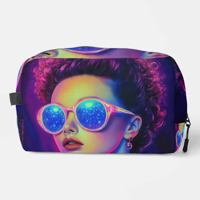 Neon Galaxy Glamour Waschbeutel (Vorderseite)