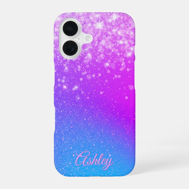 Neon Galaxy Gradient iPhone 16 Hülle (Rückseite)