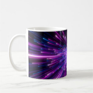 Neon Galaxy Kosmischer Abstrakter Hintergrund Kaffeetasse
