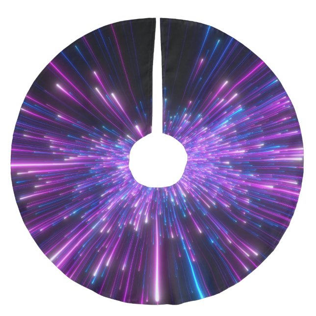Neon Galaxy Kosmischer Abstrakter Hintergrund Polyester Weihnachtsbaumdecke (Vorderseite)
