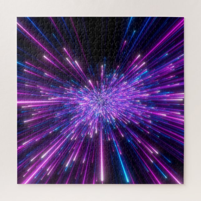 Neon Galaxy Kosmischer Abstrakter Hintergrund Puzzle (Vertikal)