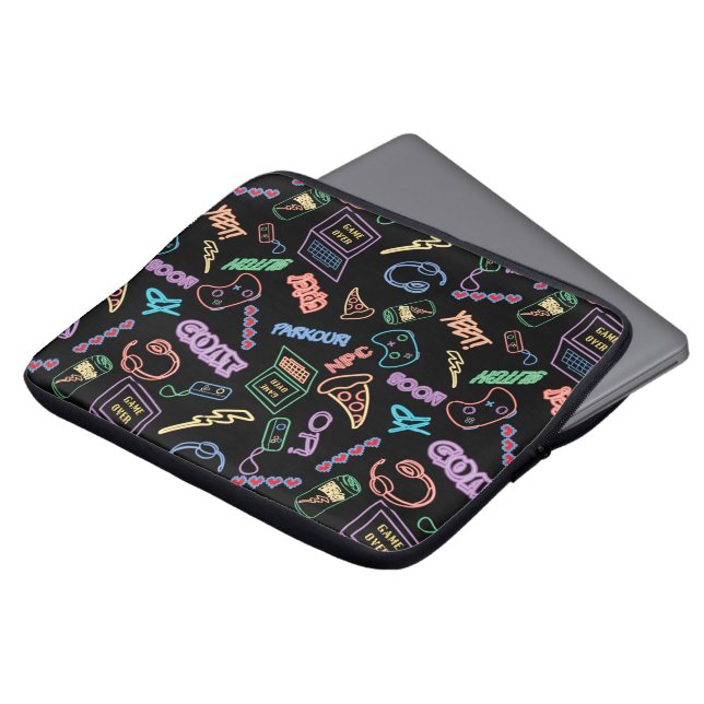 Neon Gamer Laptopschutzhülle (Vorne Oben)