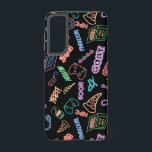 Neon Gamer Samsung Galaxy Hülle<br><div class="desc">Ich habe dieses Design mit meinem Sohn im Hinterkopf erstellt! Coole Neon Gamer Icons, die wirklich Pop auf schwarzem Hintergrund! Wenn Sie nicht wissen, was all diese Wörter gemein sind, machen Sie sich keine Sorgen, die Kinder können es Ihnen sagen! Ob Sie es glauben oder nicht, GOAT hat nichts mit...</div>