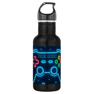 Neon Gamer Wasserflasche - Individuelle Name