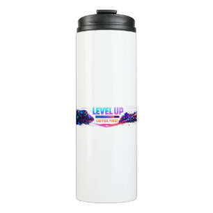 Neon-Gamer-Wrap-Coffee-Tasse 🎮 LEVEL UP Kaffee Thermosbecher