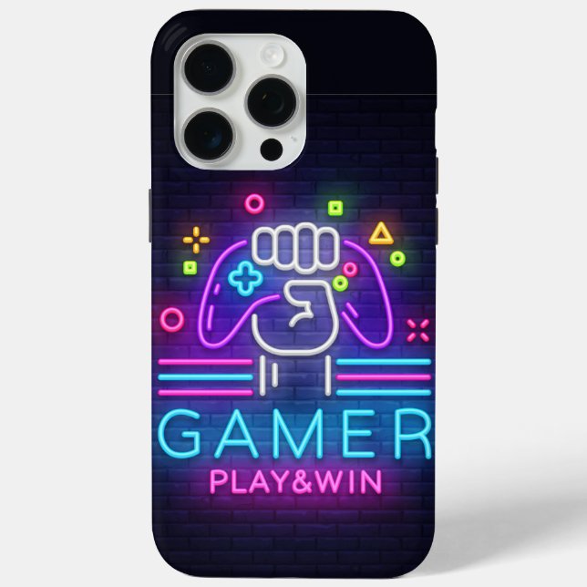 Neon Gamers Spiel und Gewinn Case-Mate iPhone Hülle (Rückseite)