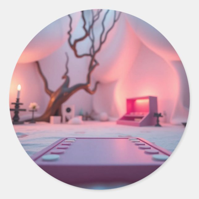 Neon Gaming Controller-Logo Runder Aufkleber (Vorderseite)