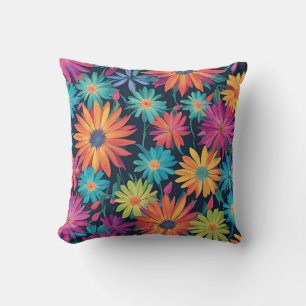 Neon-Gänseblümchen-Blumen Kissen