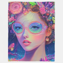 Neon Garden Goddess Fleecedecke