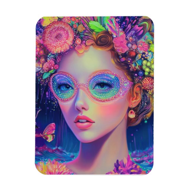 Neon Garden Goddess Magnet (Vertikal)