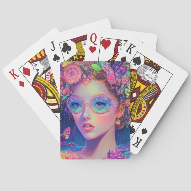 Neon Garden Goddess Spielkarten (Rückseite)