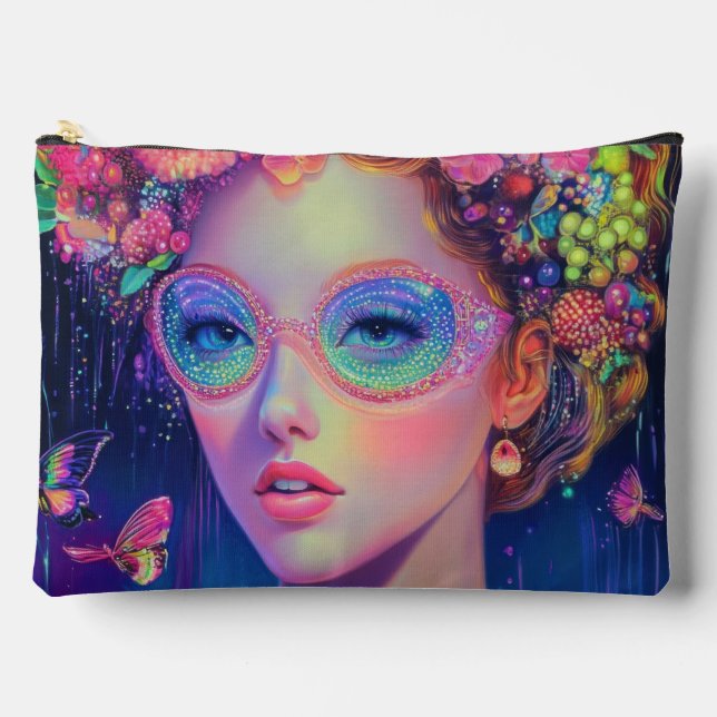 Neon Garden Goddess Zubehörtasche (Vorderseite)