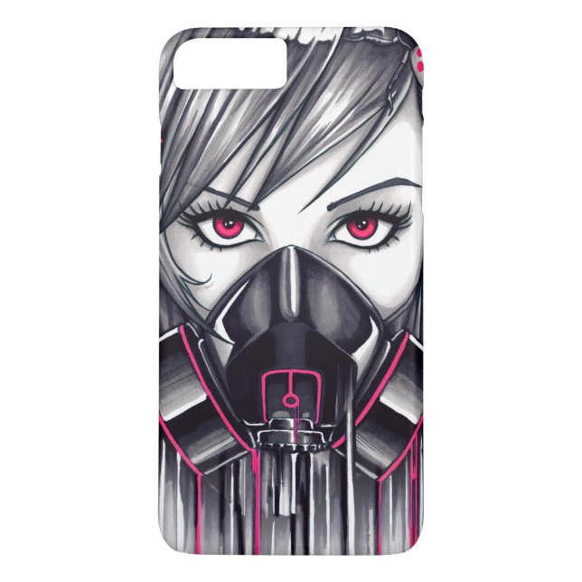 Neon Gas Mask Girl Case-Mate iPhone Hülle (Rückseite)