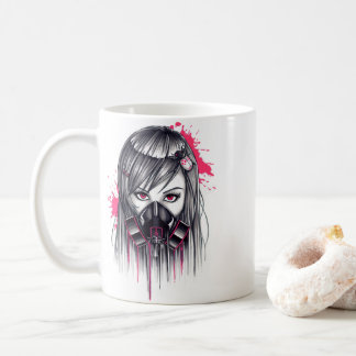 Neon Gas Mask Girl Tasse