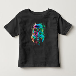 Neon Gas Mask: Vibrant Chaos Art Kleinkind T-shirt