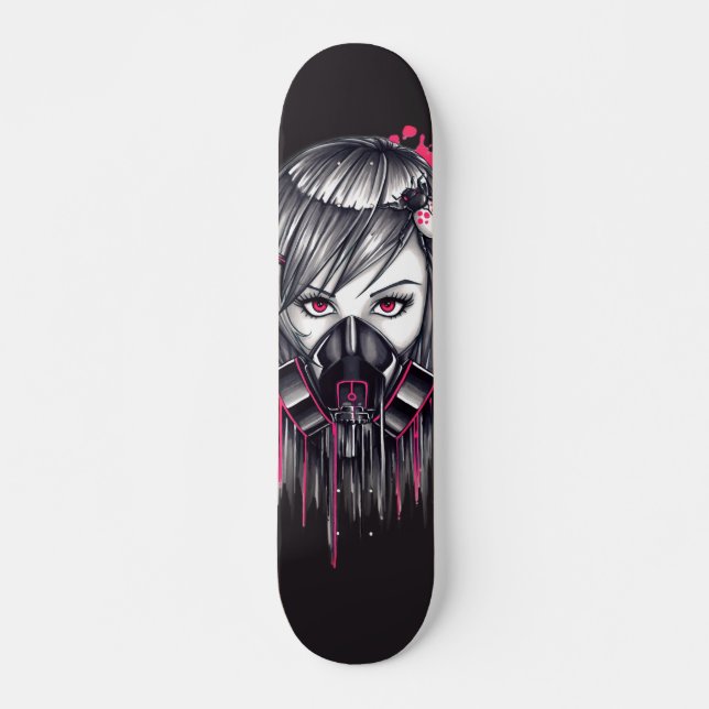 Neon-Gas-Maske Skateboard (Vorne)