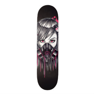 Neon-Gas-Maske Skateboard