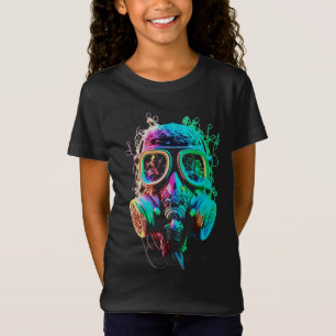 Neon-Gasmaske: Vibrant Chaos Art T-Shirt