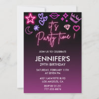 Neon Geburtstag 29. Geburtstag Black Pink