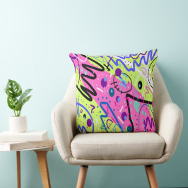 Neon Gefühls Abstrakt Art Kissen