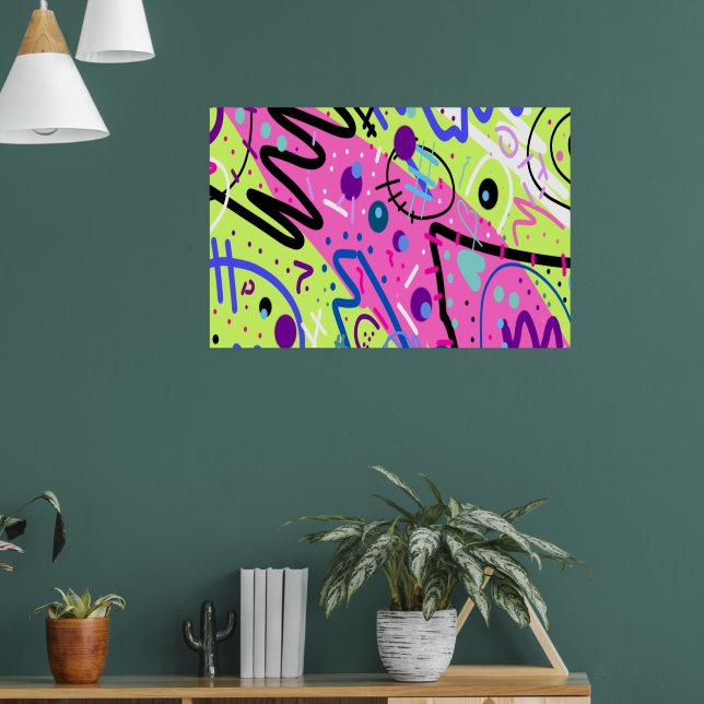 Neon Gefühls Abstrakt Art Poster (Wohnzimmer 1)