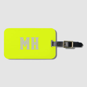 Neon Gelbes Monogramm-Trend-Reise-Hell Gepäckanhänger